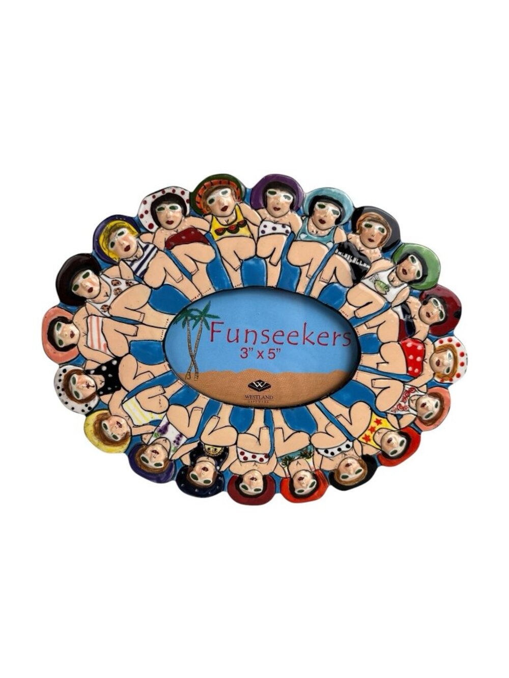 Westland Funseekers Water Ballet Bathing Beauties Picture Frame Beach Girls 3x5